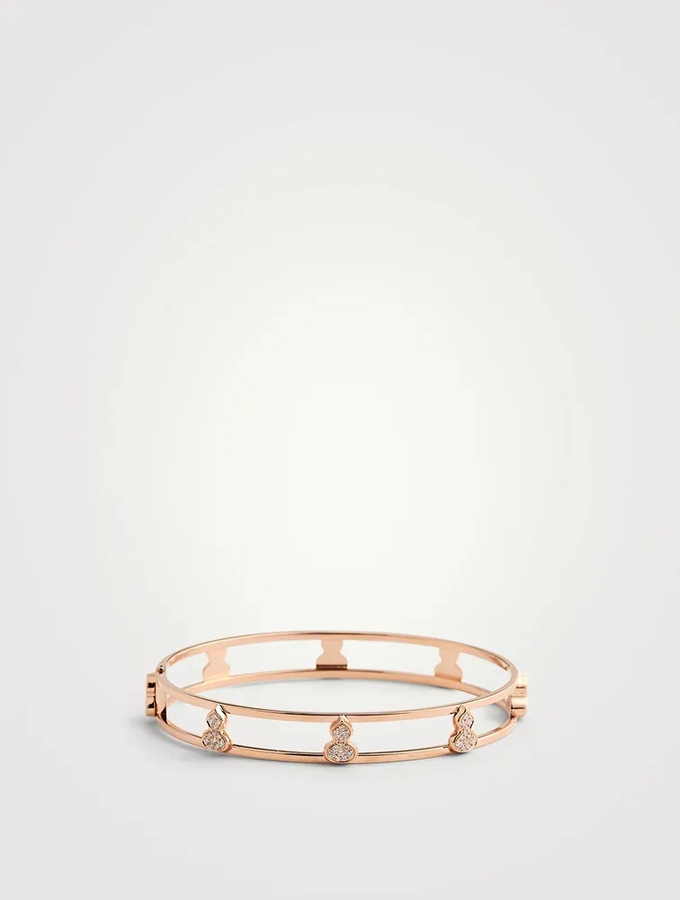 Wulu 18K Rose Gold Bangle With Diamonds