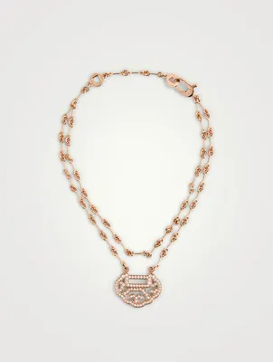 Yu Yi 18K Rose Gold Double Chain Bracelet With Diamonds