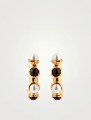 The Nocturnal Desire Earrings With Pearl And Garnet