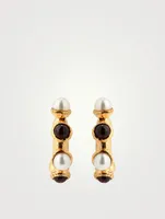 The Nocturnal Desire Earrings With Pearl And Garnet