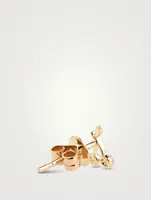 Mini 14K Gold Cherry Stud Earrings With Diamonds