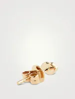 Mini 14K Gold Smooch Stud Earrings With Diamonds