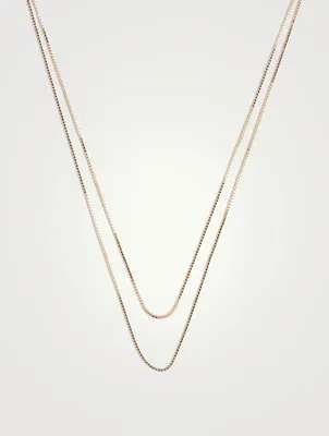14K Gold Double Strand Chain Necklace