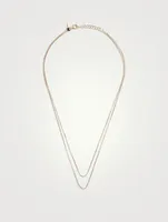 14K Gold Double Strand Chain Necklace