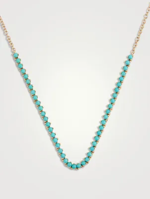 14K Gold Necklace With Turquoise