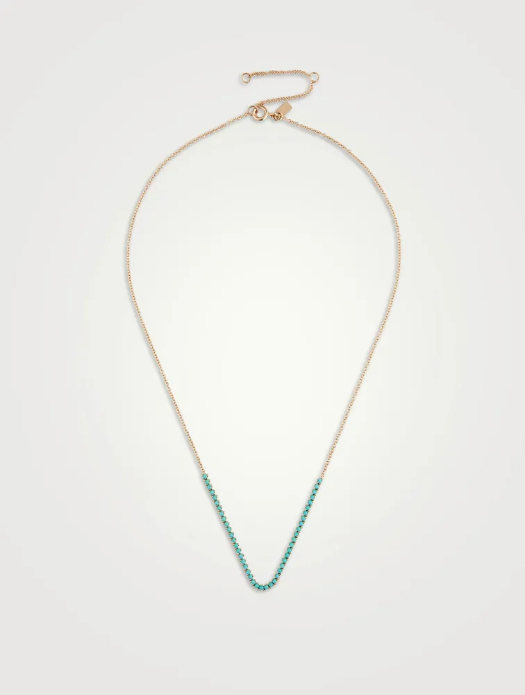 14K Gold Necklace With Turquoise