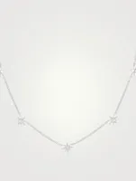14K Gold Multi Starburst Necklace With Diamonds