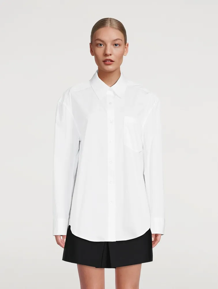 Padded Shoulder Poplin Shirt