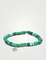 Bohème 14K Gold Heart Charm Beaded Chrysoprase Bracelet