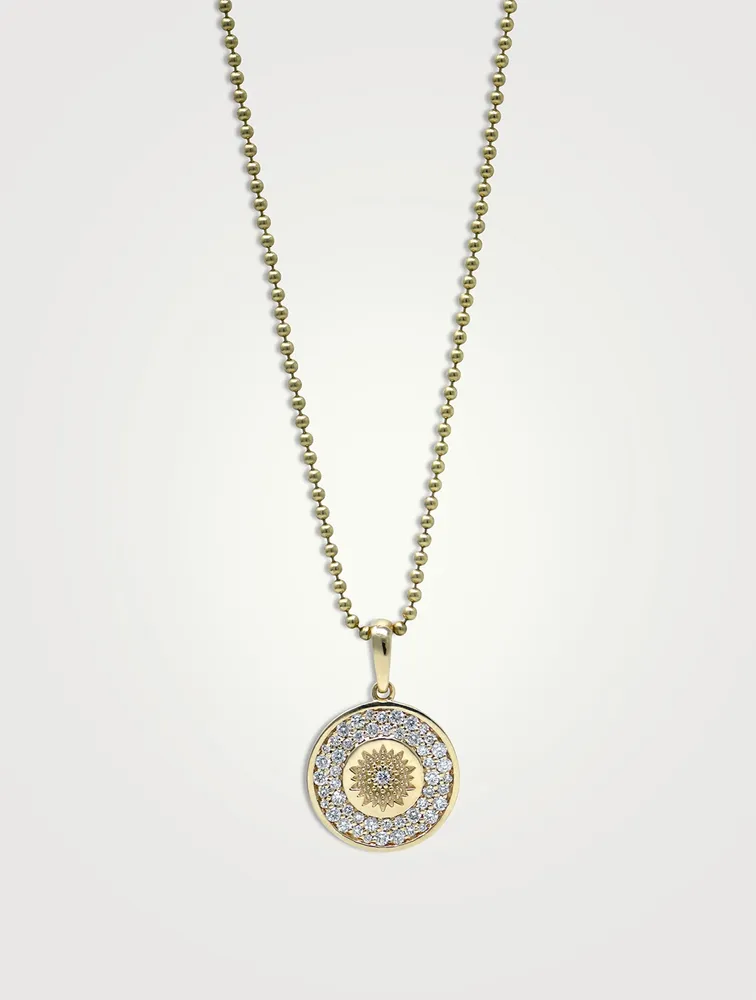 Mini Classique 14K Gold Milly Medallion Necklace With Diamonds