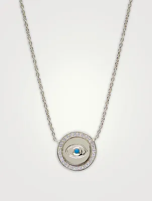 Classique Royale 14K Gold Charm Necklace With Turquoise And Diamonds
