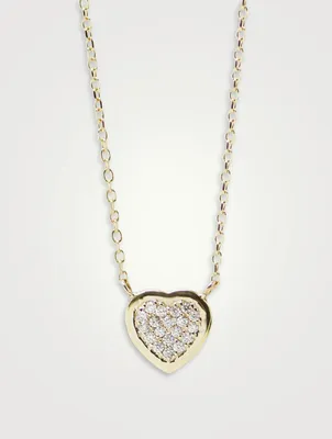Classique Coeur 14K Gold Necklace With Diamonds