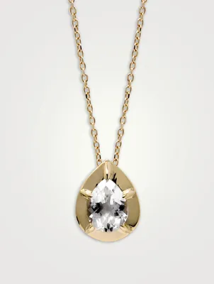 Classique 14K Gold Grande Mélia Pear Necklace With Topaz