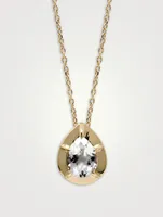Classique 14K Gold Grande Mélia Pear Necklace With Topaz