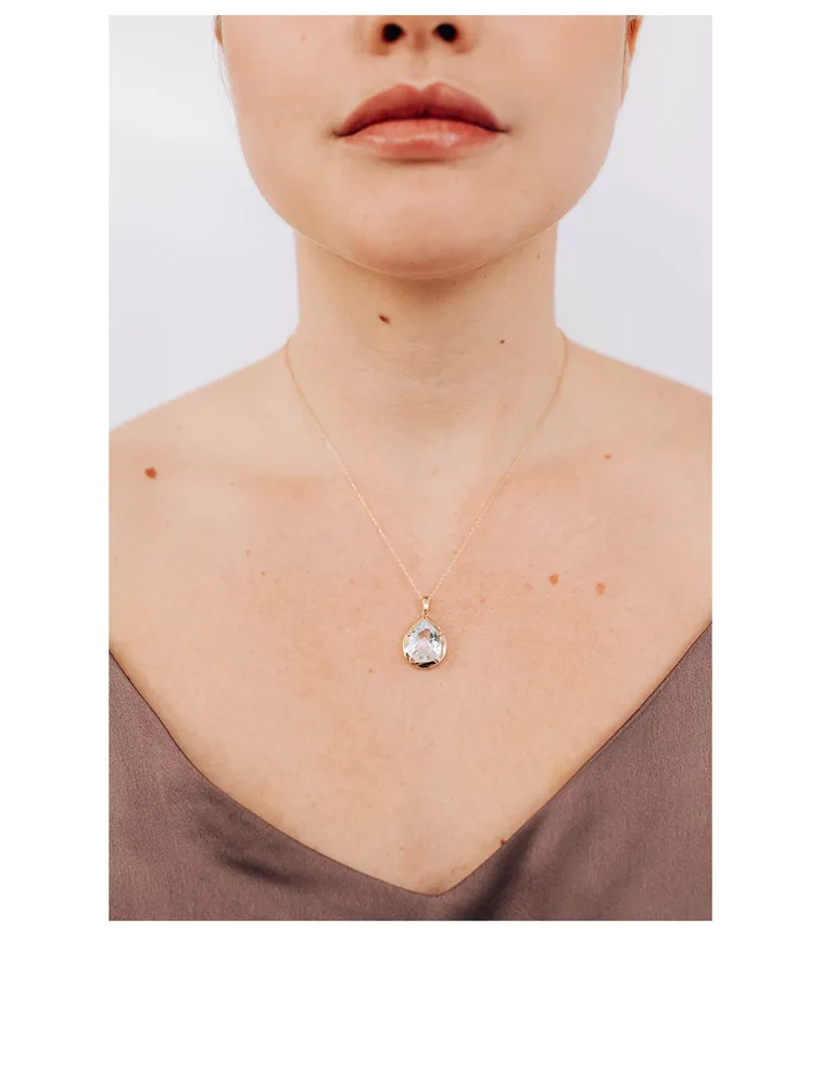 Classique 14K Gold Grande Mélia Pear Necklace With Topaz