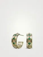 Dew Drop Méditerranée 14K Gold Hoop Earrings With Emeralds