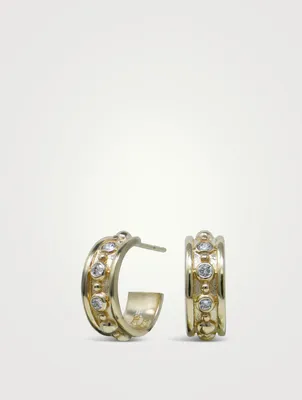 Dew Drop Méditerranée 14K Gold Hoop Earrings With Diamonds