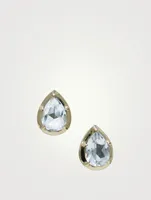 Mélia 14K Gold Pear Clear Topaz Stud Earrings