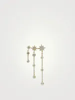 Aztec 14K Gold Trio Starburst Cascade Ear Crawler With Diamonds