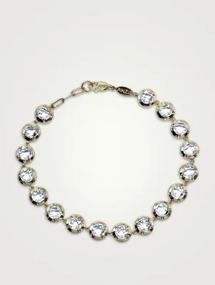 Mélia 14K Gold Clear Topaz Tennis Bracelet