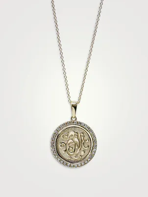 Love Letter 14K Gold Royal Love Medallion Necklace With Diamonds