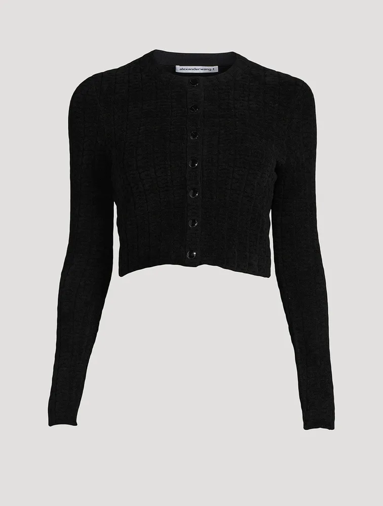 Cropped Snap-Front Cardigan