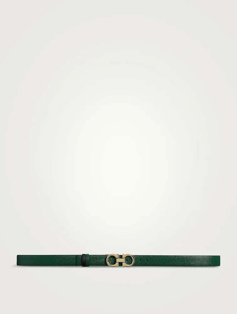 Reversible And Adjustable Gancini Leather Belt