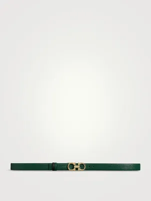 Reversible And Adjustable Gancini Leather Belt