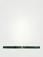 Reversible And Adjustable Gancini Leather Belt