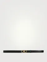 Reversible And Adjustable Gancini Leather Belt