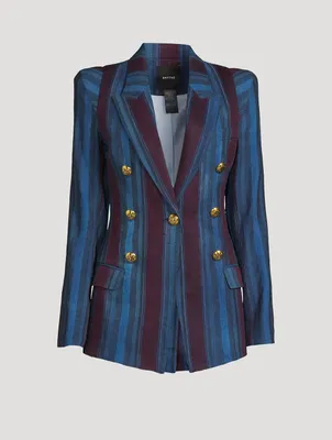 Not A Double-Breasted Pagoda Blazer Stripe Print