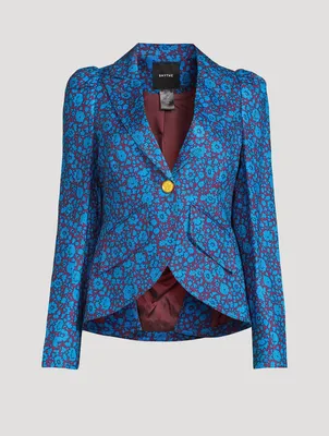 Pouf-Sleeve Blazer Liberty Floral Print