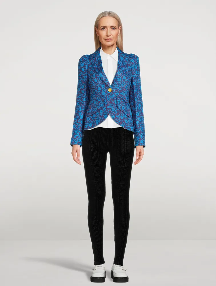 Pouf-Sleeve Blazer Liberty Floral Print