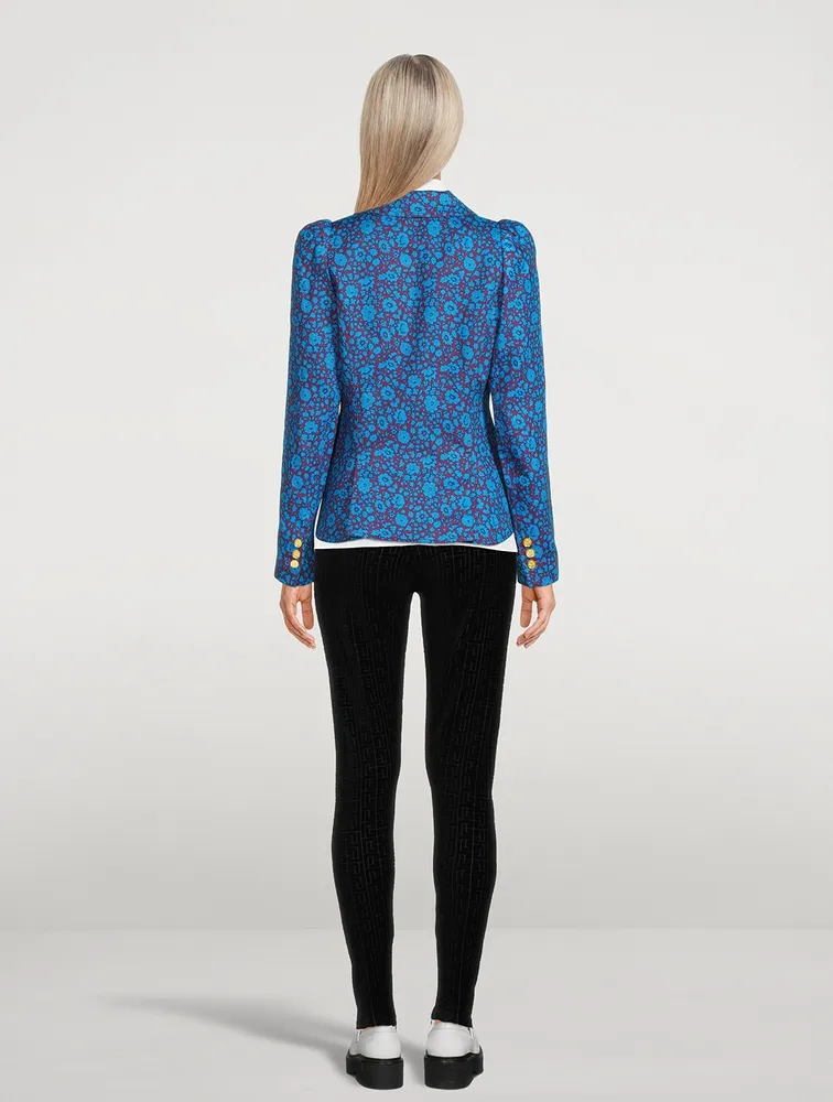 Pouf-Sleeve Blazer Liberty Floral Print