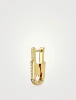 Pin Gold Earring With Diamonds
