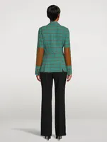 Hunting Wool Blazer Windowpane Check Print