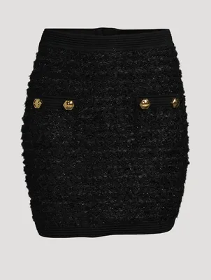 Ribbed Tweed Mini Skirt