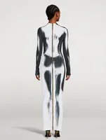 Long-Sleeve Maxi Dress Body Print