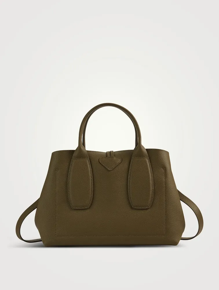 Medium Roseau Leather Top Handle Bag