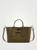 Medium Roseau Leather Top Handle Bag