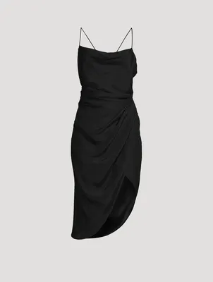 Shiroi Silk Draped Midi Dress