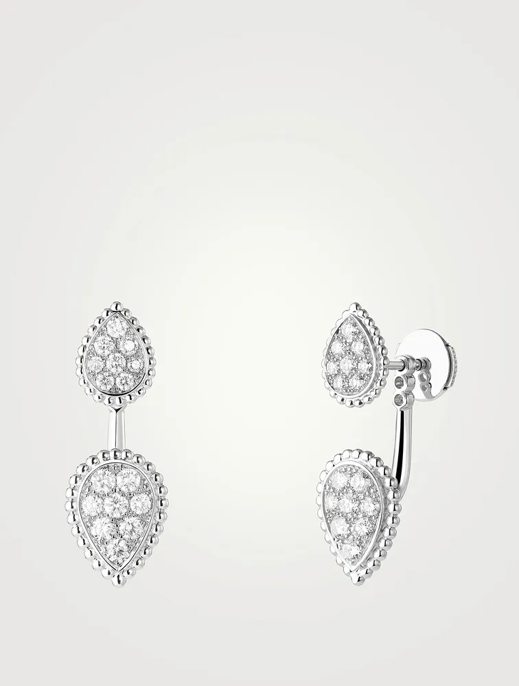 Serpent Bohème 18K White Gold S And XS Motif Earring With Diamonds