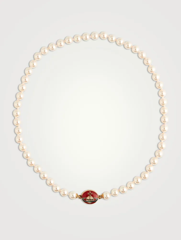 Loelia Enamel And Faux Pearl Necklace