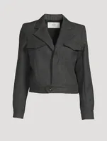 Short Wool Gabardine Jacket