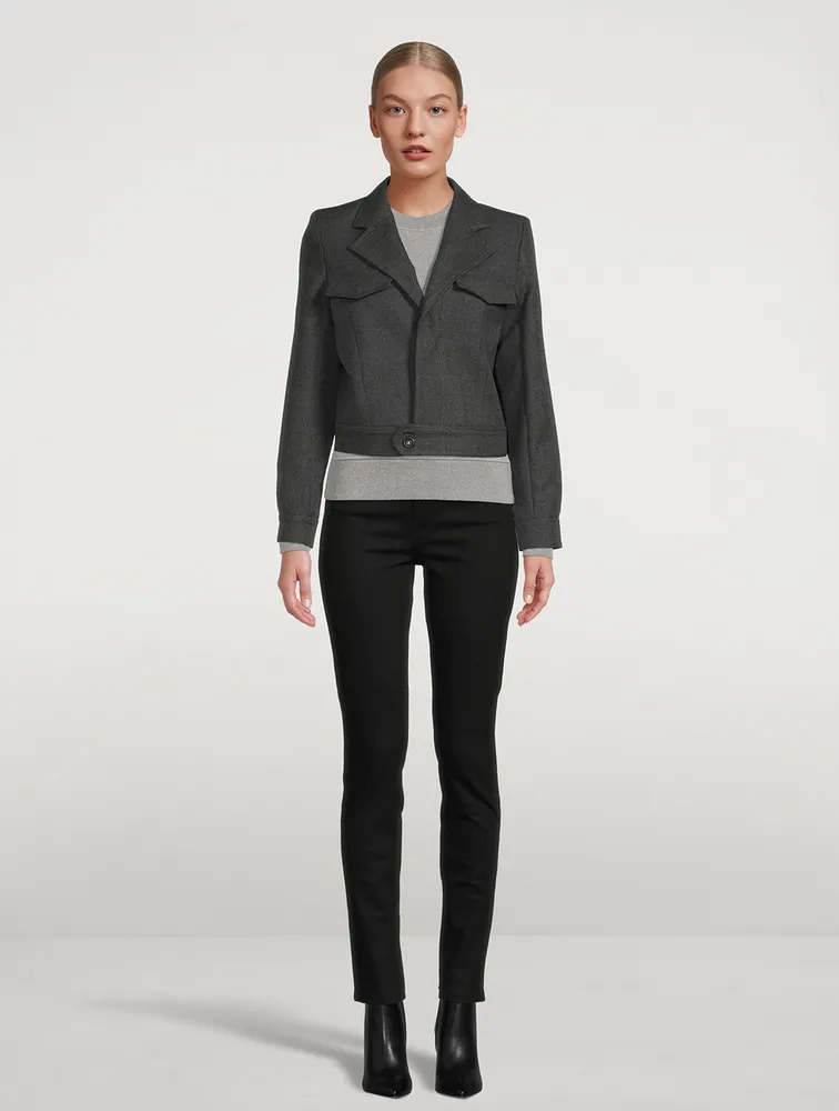 Short Wool Gabardine Jacket