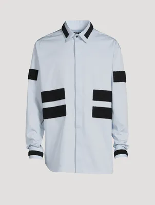 Cotton Shirt With Velcro Stripes