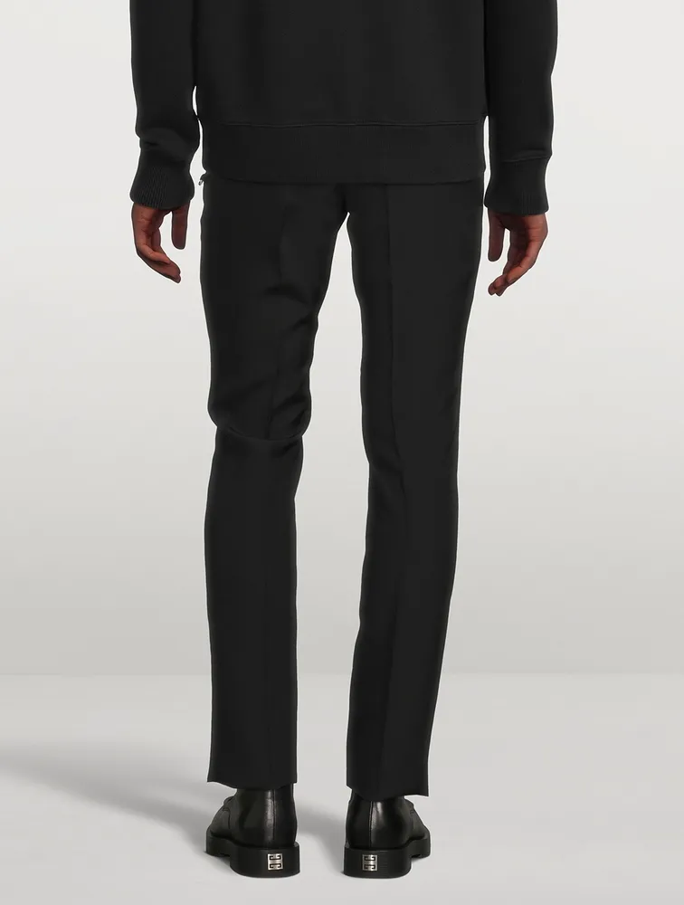 Wool Slim-Fit Pants With Chain