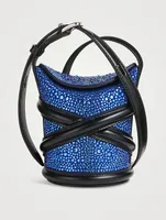 Mini The Curve Crystal-Embellished Leather Bucket Bag