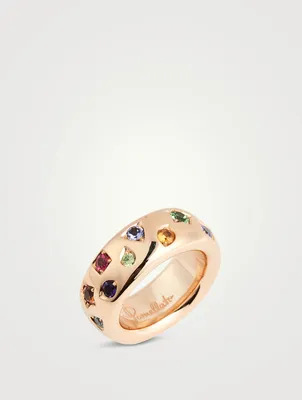 Iconica 18K Rose Gold Ring With Gemstones