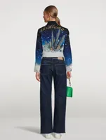 Denim Jacket In Vol Au Nuit Print